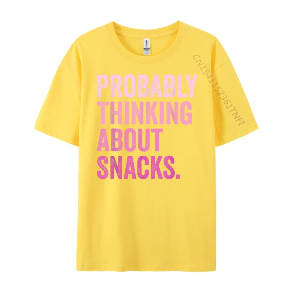 Probably Thinking About Snacks Men's T-Shirts