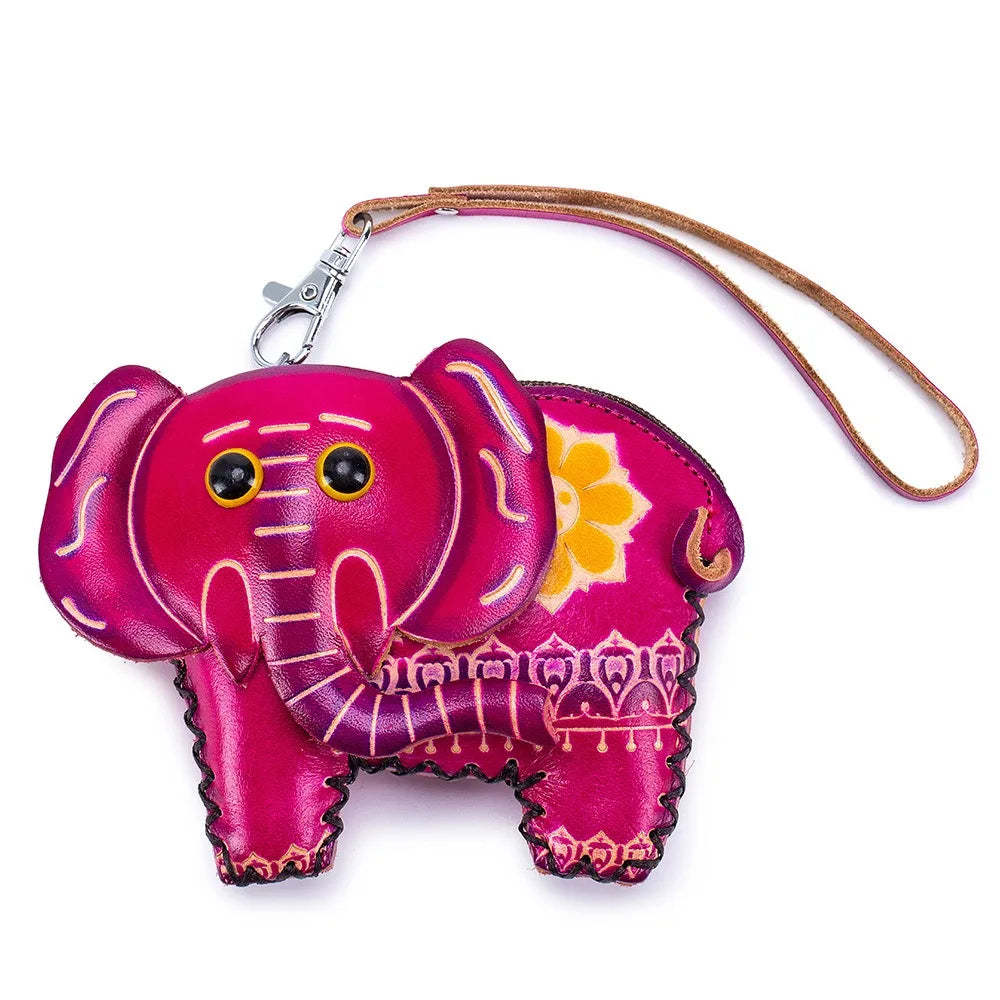 Genuine Leather Cute Coin Purses Handmade Animal Mini Cases