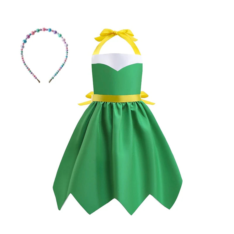 Mother Daughter Matching Clothing Apron Dresses Women Girls Halloween Cosplay Children Princess Coveralls