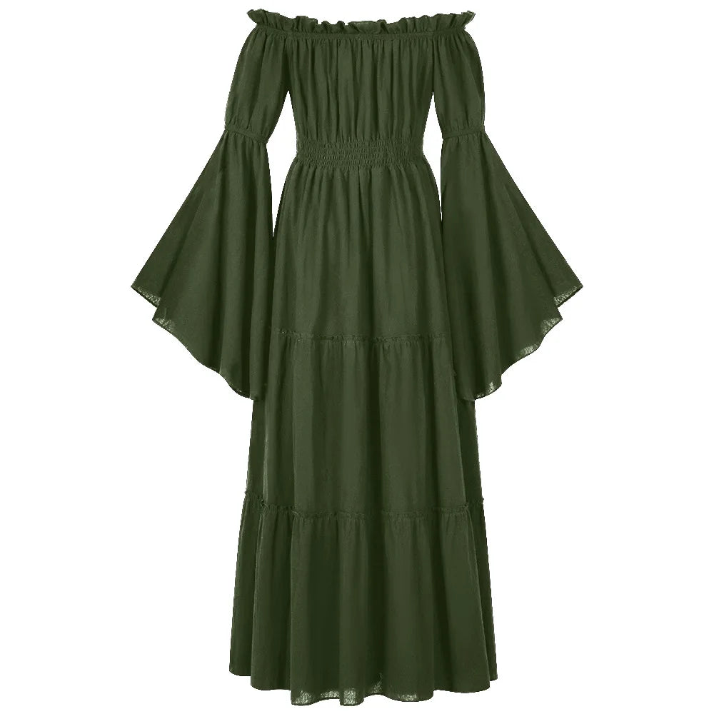 Medieval Folk Cosplay Off Shoulder Dress