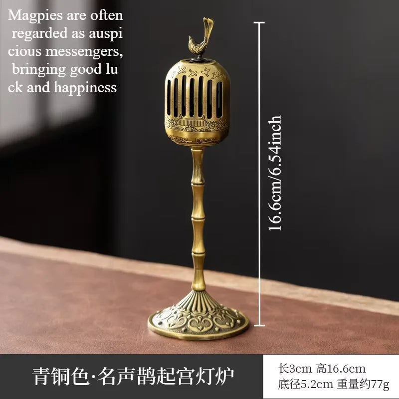 Brass Censer Incense Smoker Holder Bird House Ornaments Home Decor