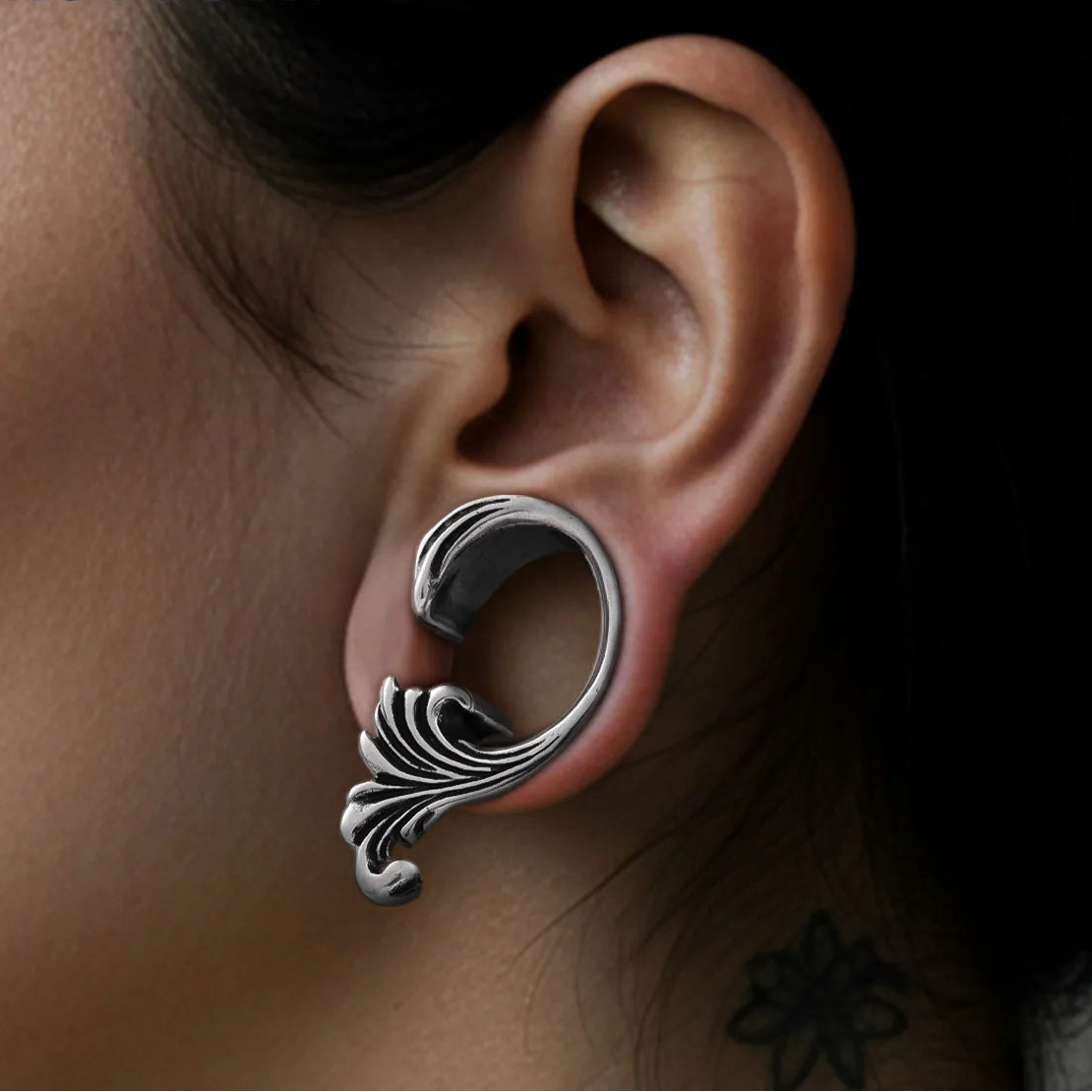 2PCS Ocean Wave Scroll Ear Tunnels Plugs Gauges Stretchers Expander Body Piercing Jewellery Ear Stretching Gauges