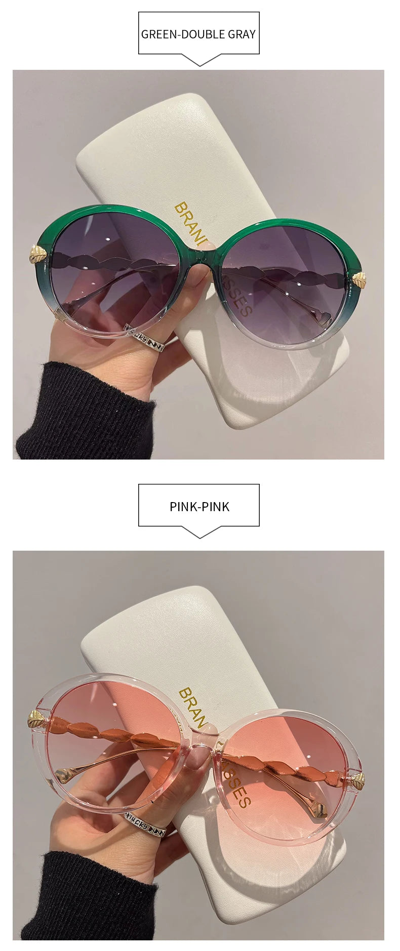 Shania's Round Sunglasses Oversized Vintage Shades