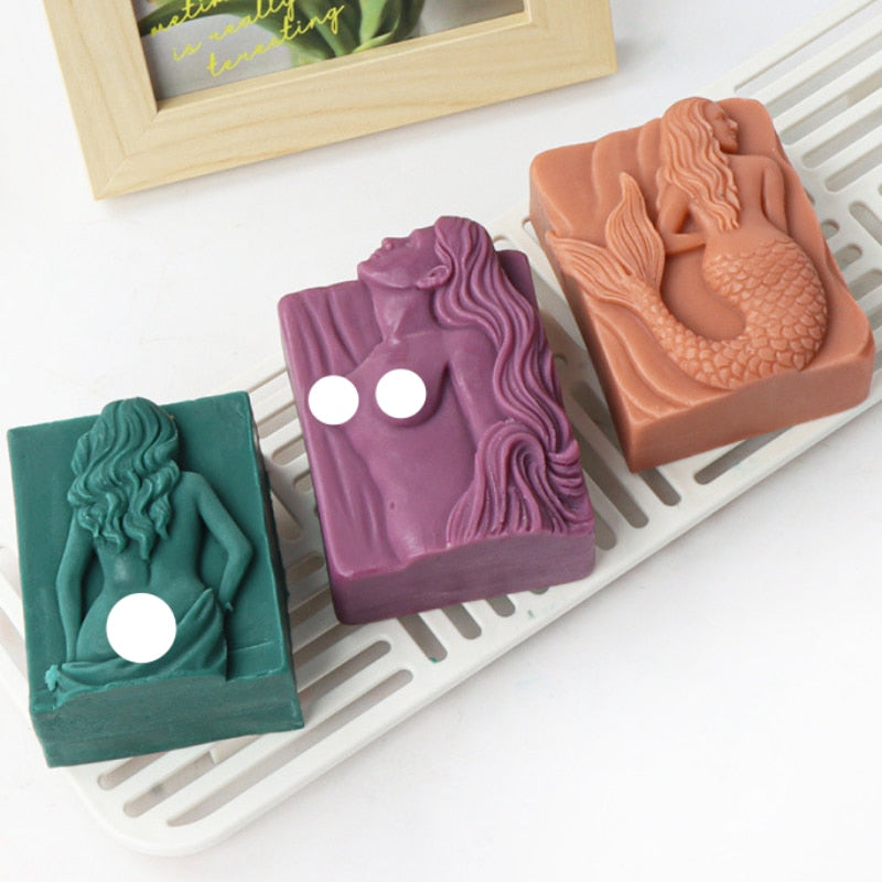 Mermaid Silicone Soap Moulds DIY Ocean Goddess Candle Resin Making Chocolate Mould