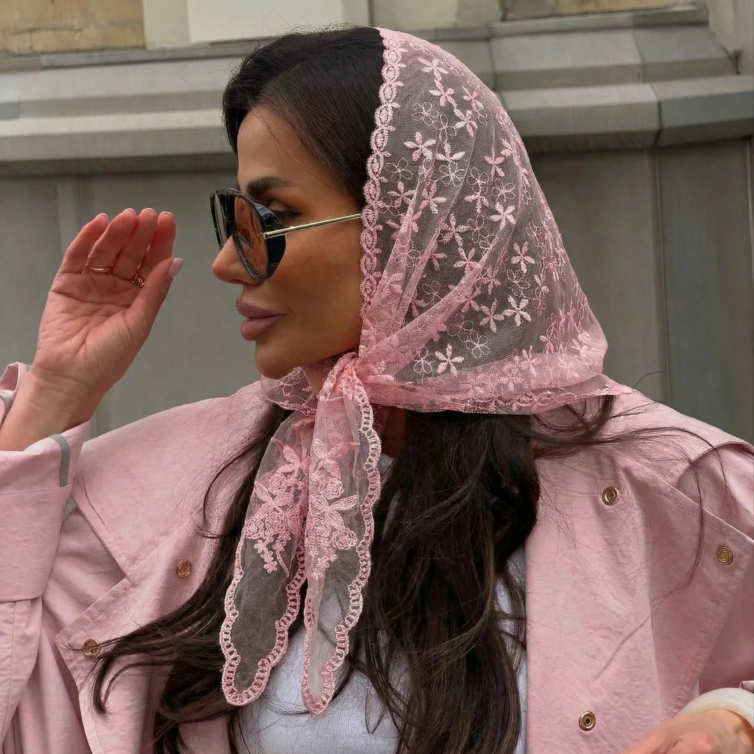 Triangle Lace Scarf Bandana Neckerchief Hair Scarves