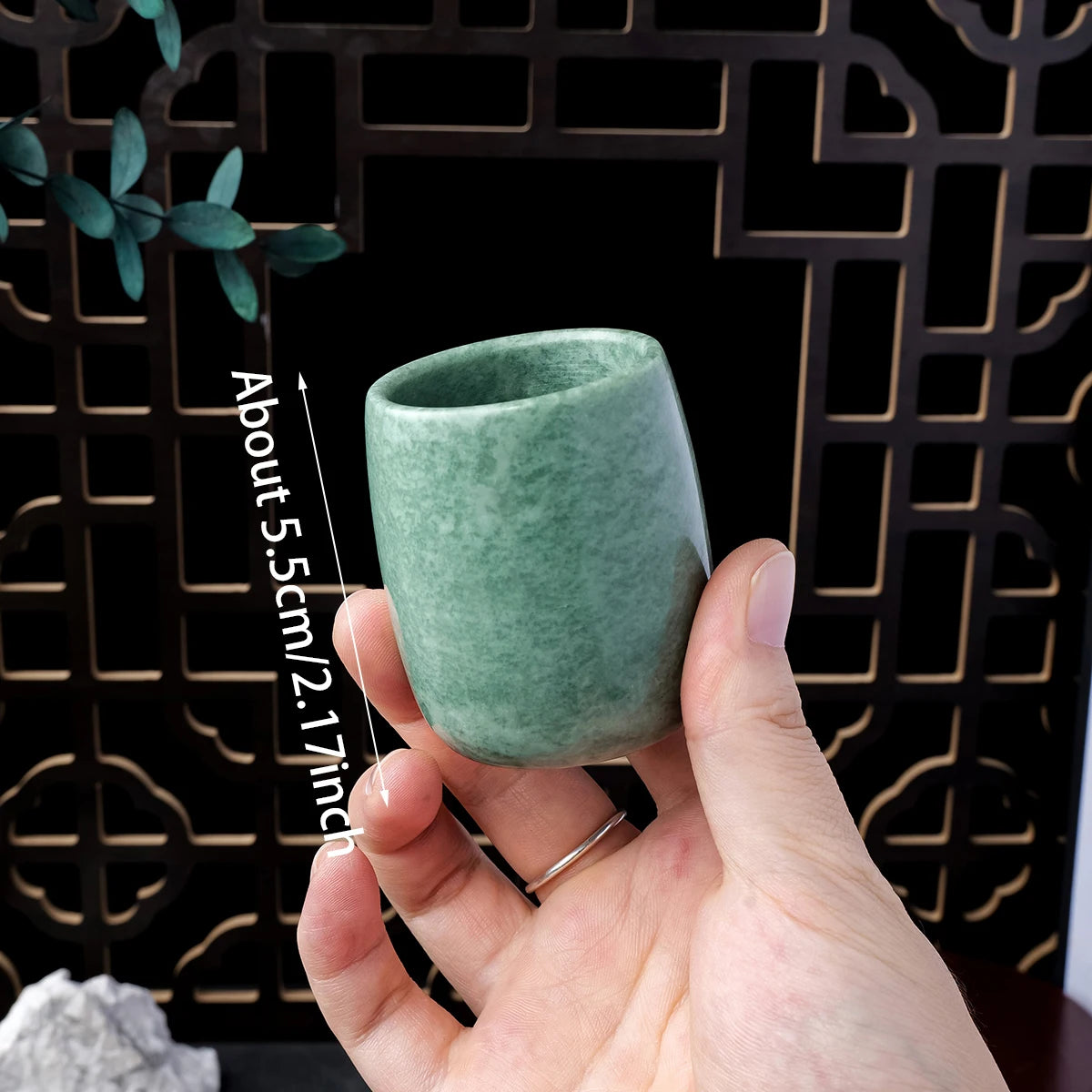 Crystal Healing Jade Drinking Vessel Handmade Folk Art Ornaments