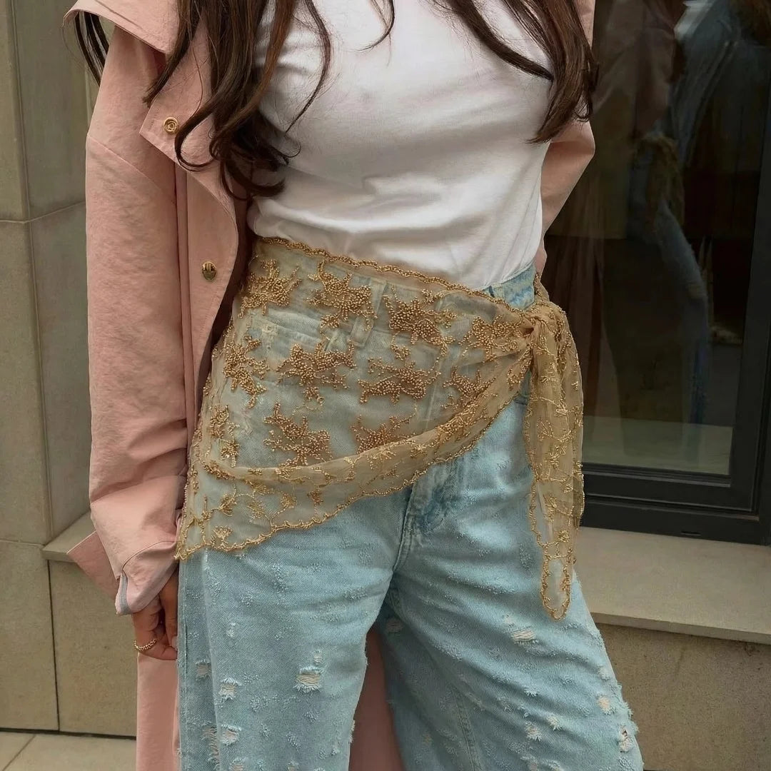 Triangle Lace Scarf Bandana Neckerchief Hair Scarves
