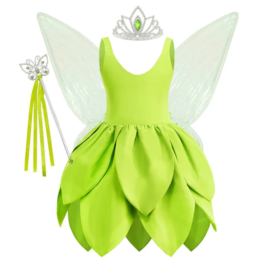 Tinkerbell Dress Girls Costumes Green Fairy