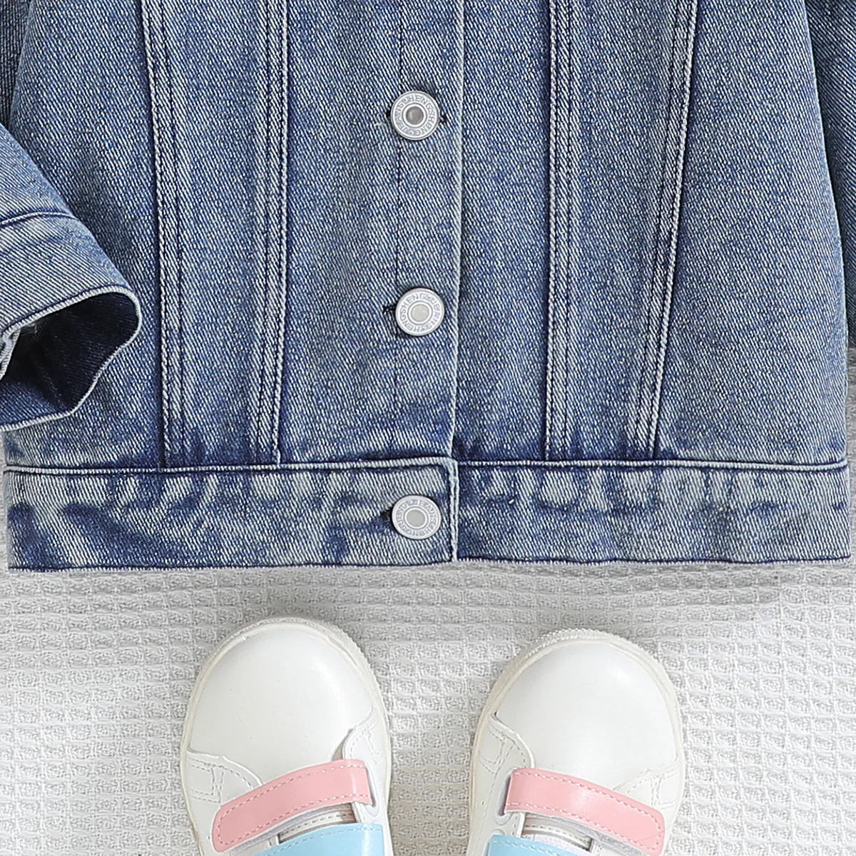Cousin Crew and Sisters Letter Printed Denim Jackets for Girls