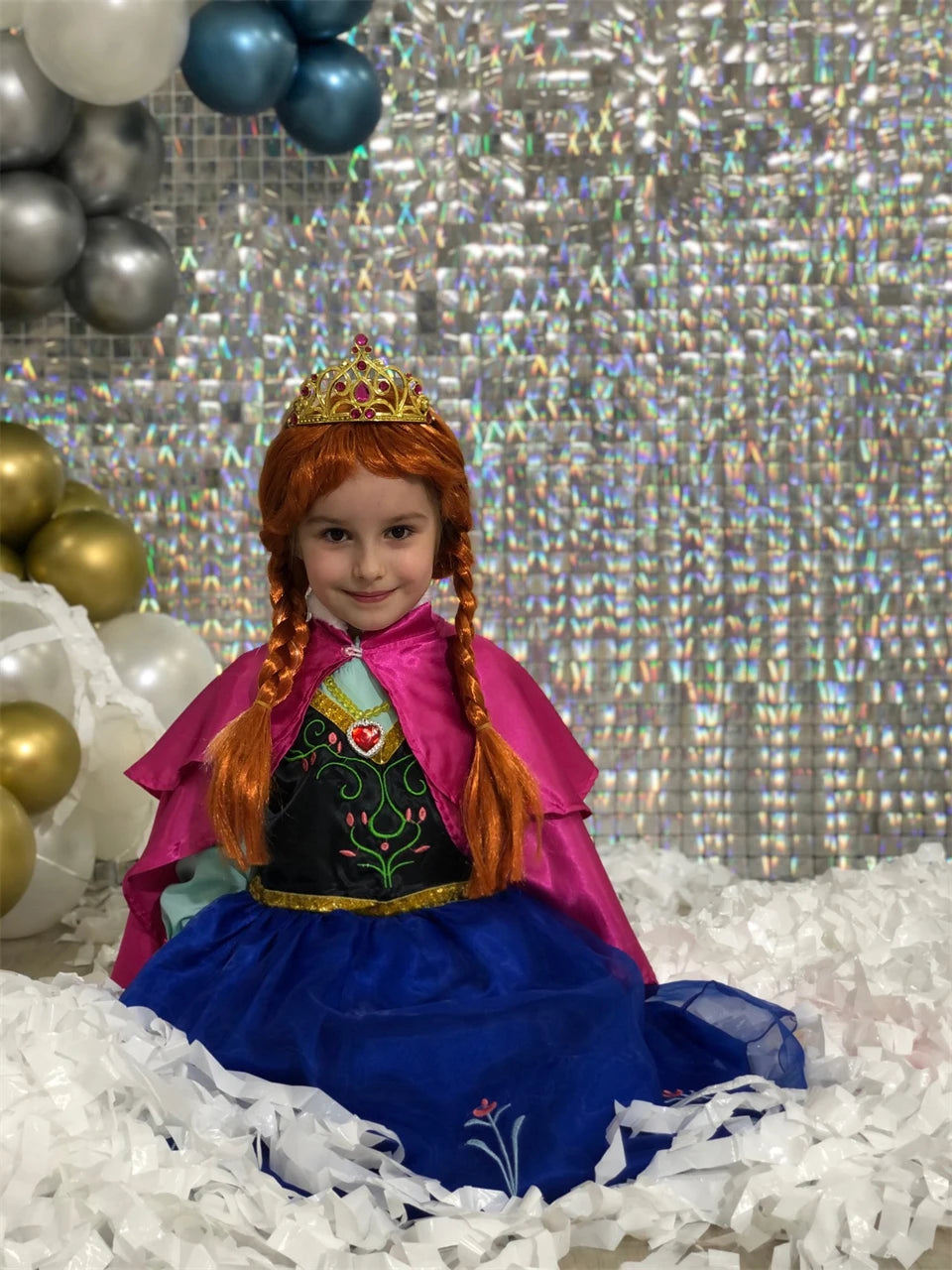 Girl's Princess Wigs Halloween Costumes Rapunzel Disguised Little Mermaid Elsa Aurora Snow White
