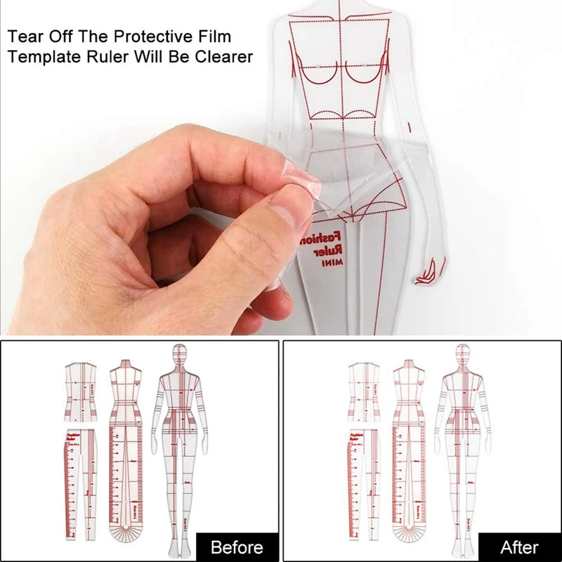 Fashion Illustration Rulers Sketching Templates Patterns Design Tool