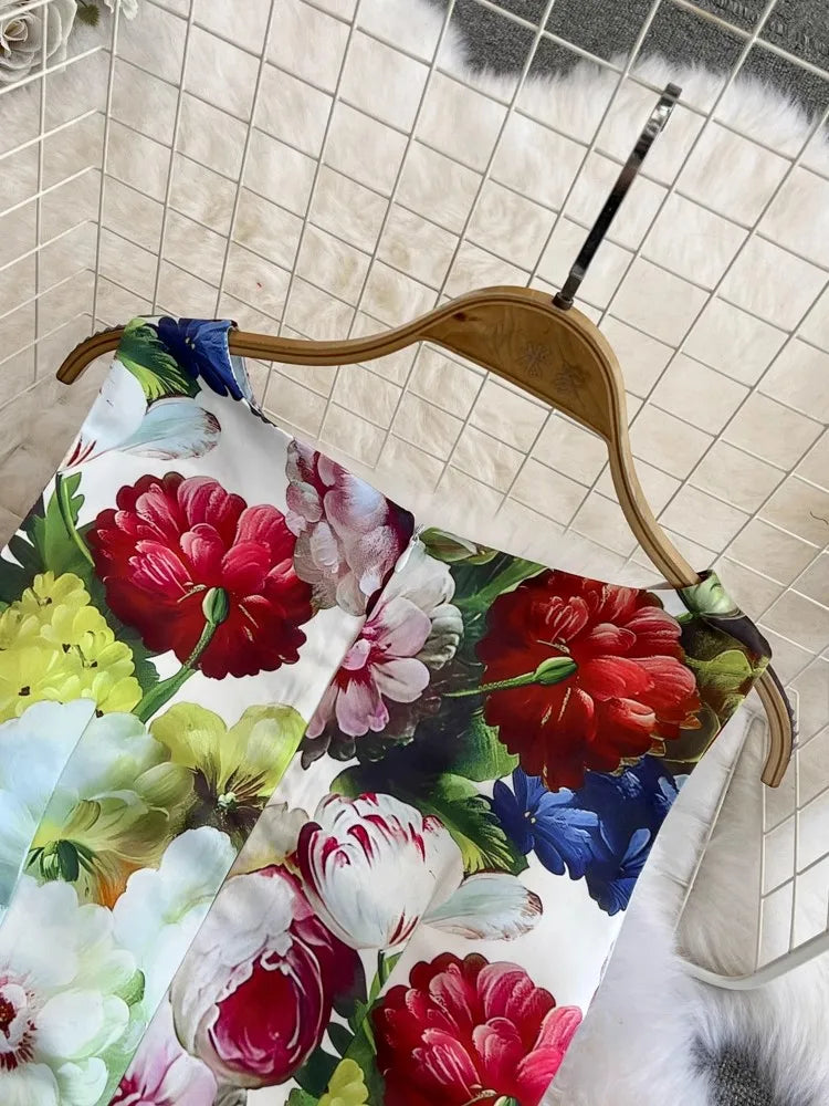 Spring Races Floral Tank Dress with Pockets