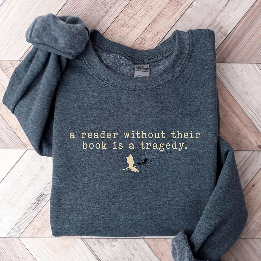 Tragedy Sweatshirt Fourth Wing Book Lover Sweater Long Sleeve Fleece Jumper