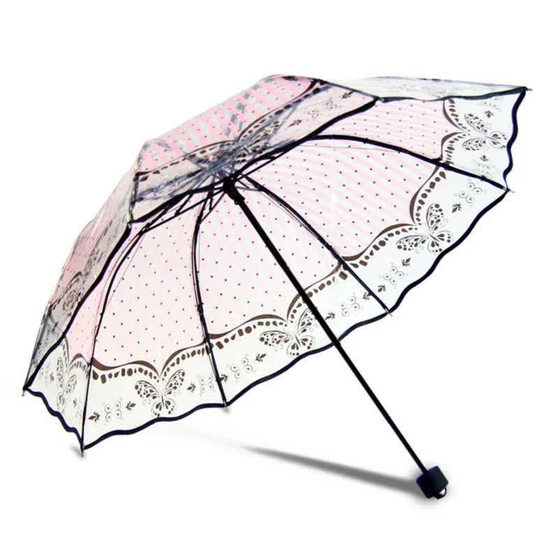 Forest Silhouette Transparent Umbrella PVC Umbrella