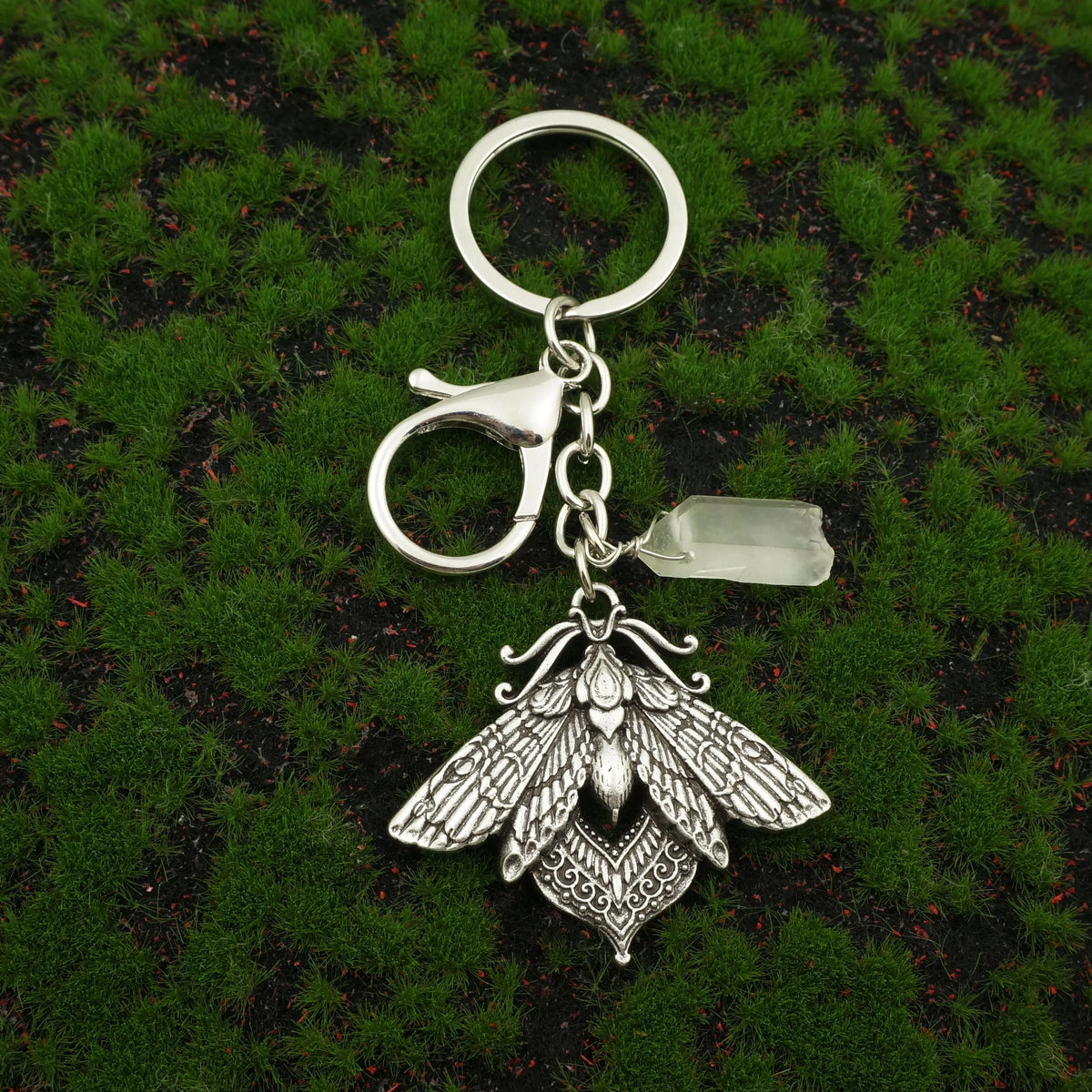 Victorian Death Moth Keyring