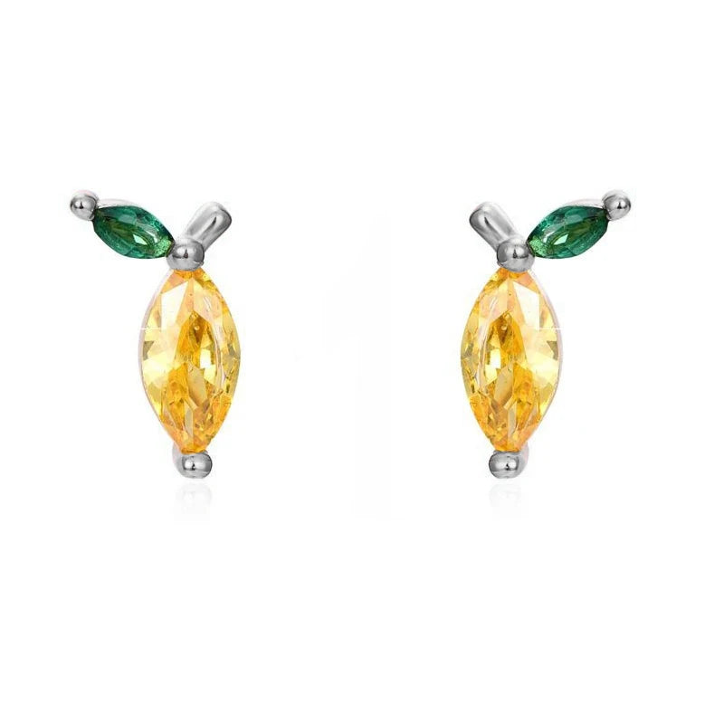 Colourful Zircon Gold Stud Earrings Mix'n'Match