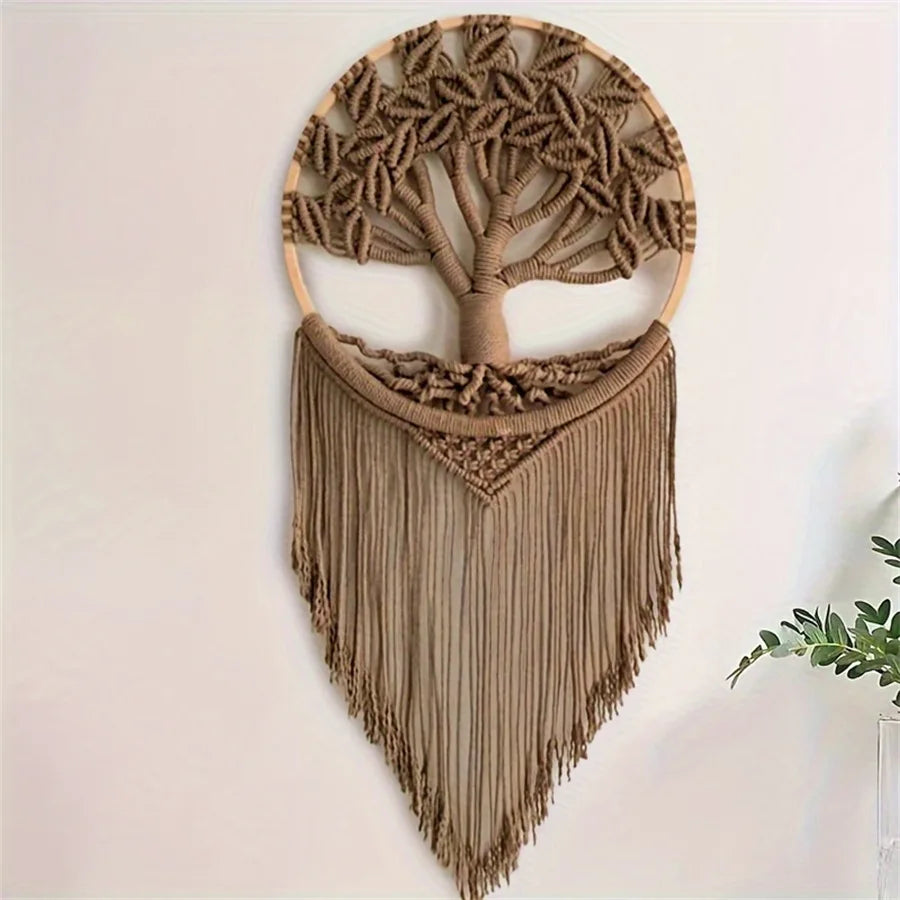 Tree of Life Macrame Wall Hanging Handmade Woven Boho Home Wall Decor