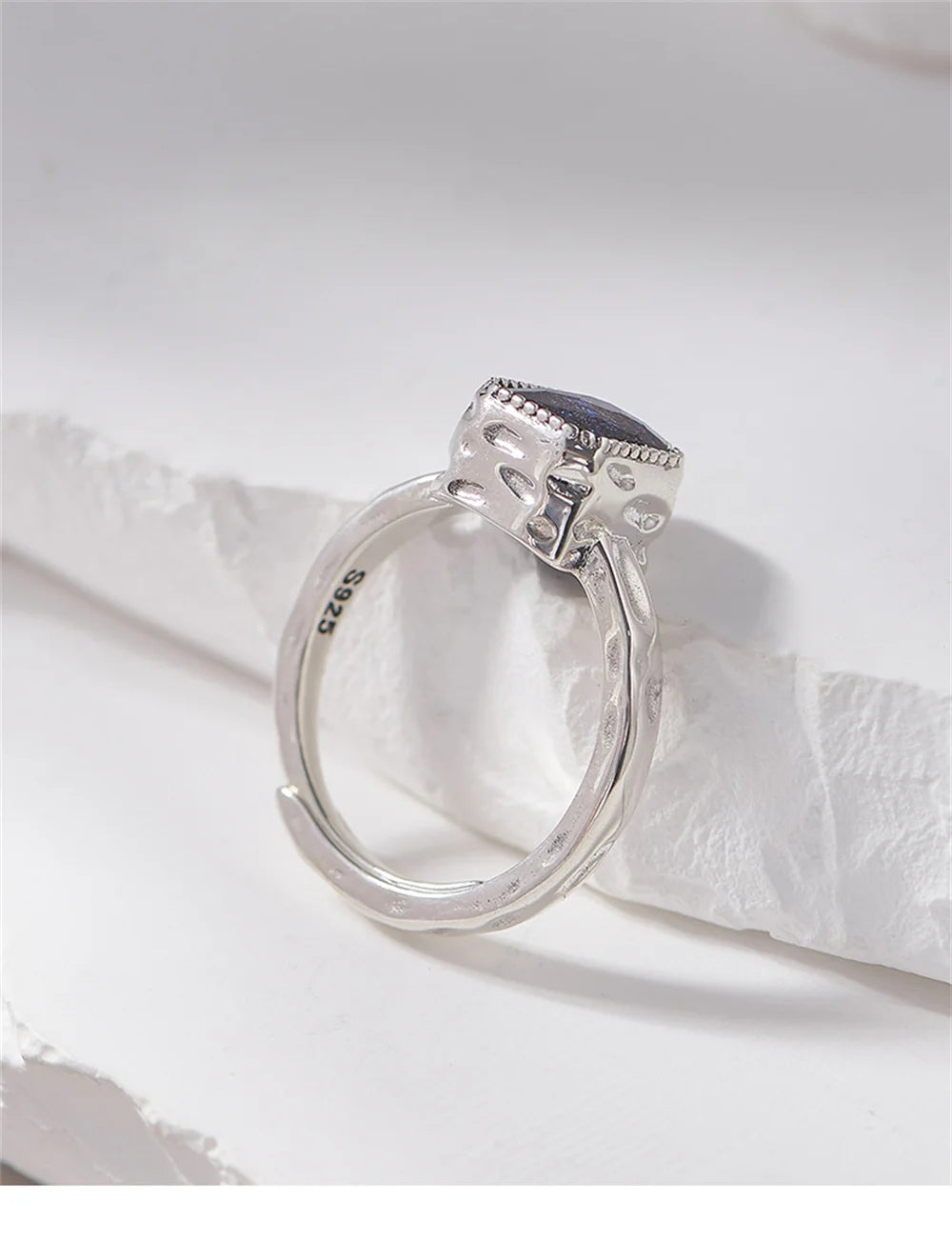 Miss Opal's S925 Sterling Silver Ring Square Opal