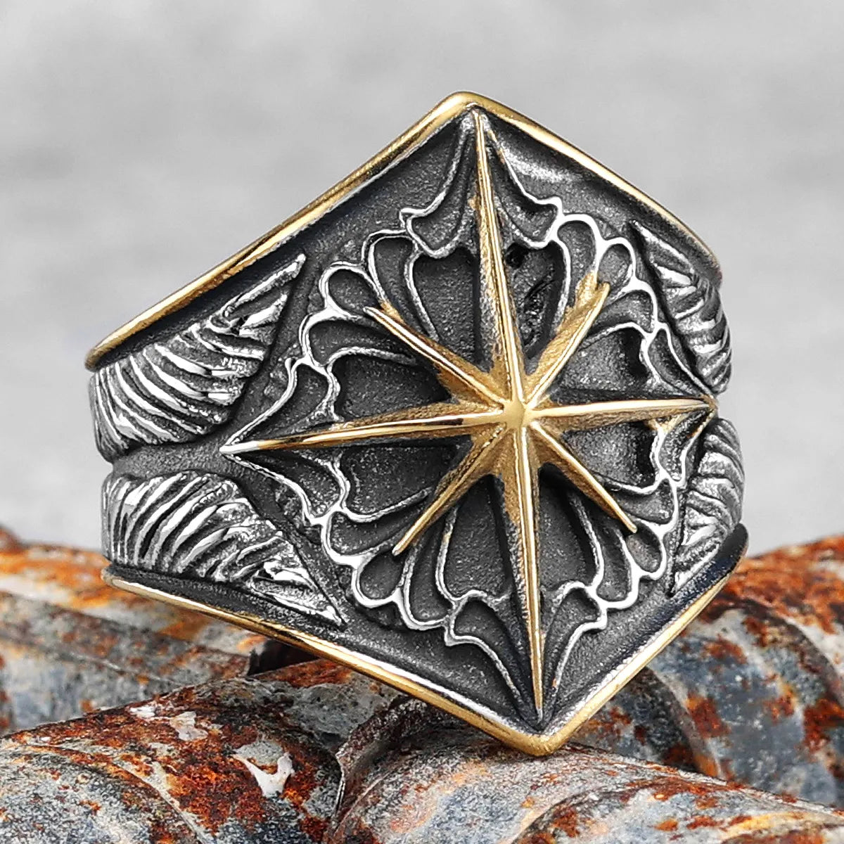 Starry Night Ring Stainless Steel Men Ring