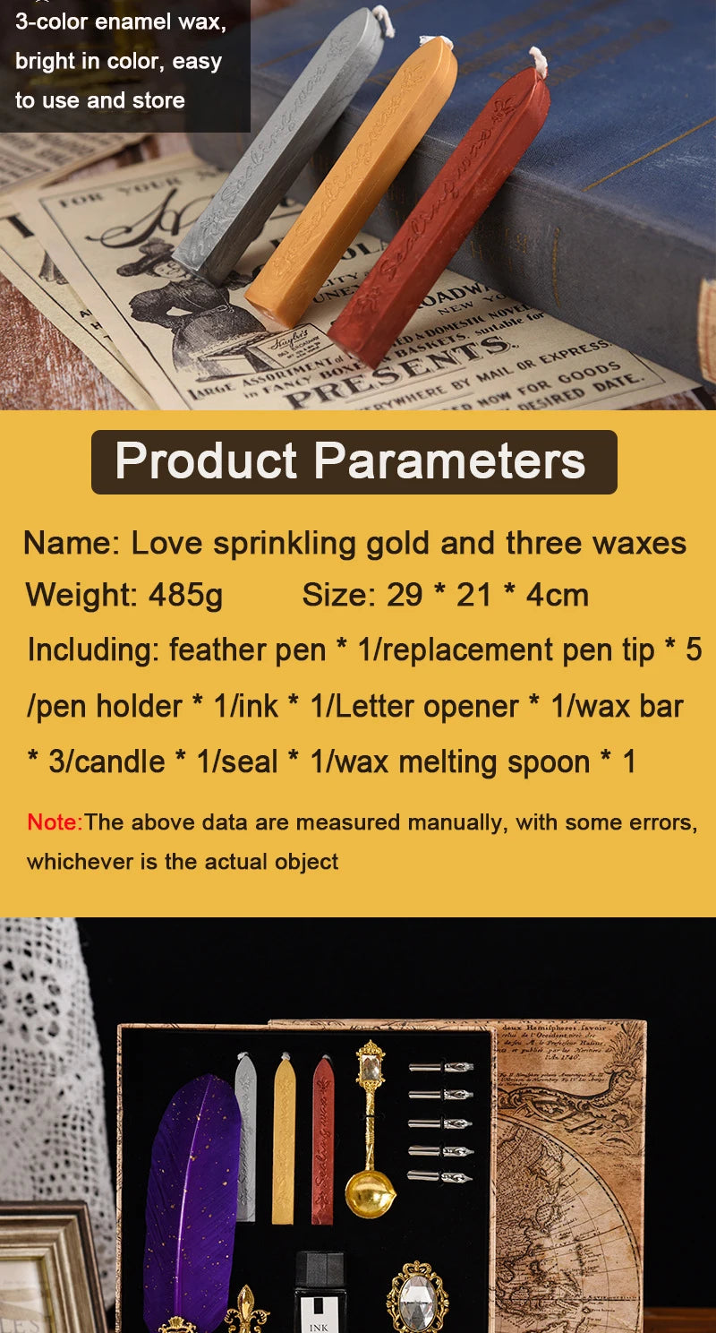 Wizard's Gift Calligraphy Feather Dip Pen Writing Set