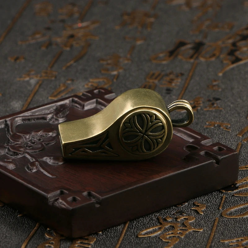 Brass Whistle Keys Chains Pendant Outdoor Survival Tools