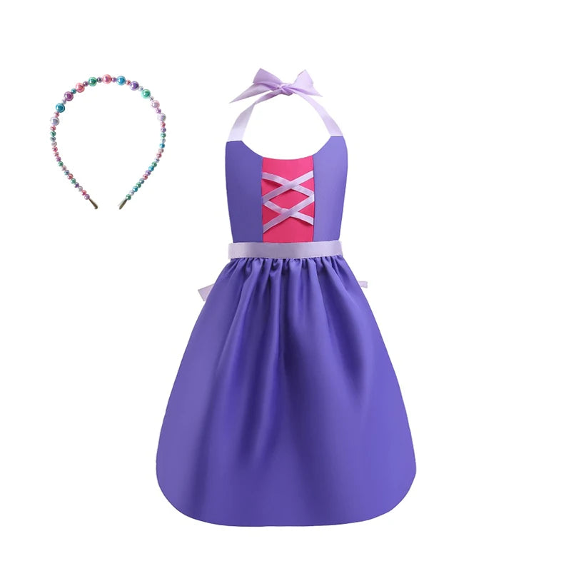 Mother Daughter Matching Clothing Apron Dresses Women Girls Halloween Cosplay Children Princess Coveralls