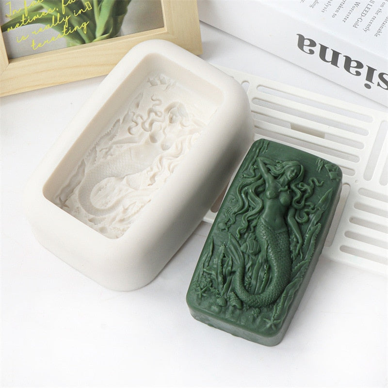 Mermaid Silicone Soap Moulds DIY Ocean Goddess Candle Resin Making Chocolate Mould