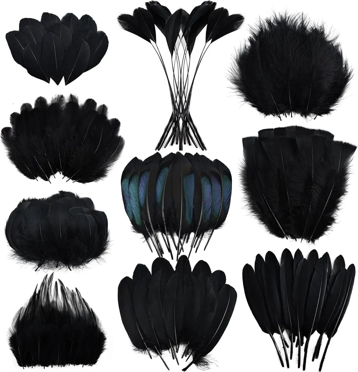 50/100 Pcs Black Goose Chicken Pheasant Feathers DIY Crafts