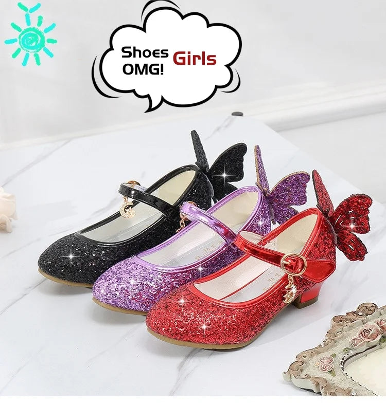 Magical Glittery Butterfly Girls Shoes