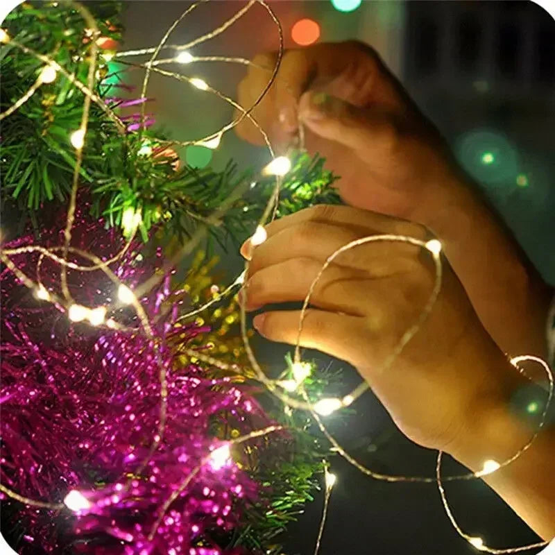 1m-30m Copper Wire LED String Light 8 Colours Fairy Lights Battery Powered