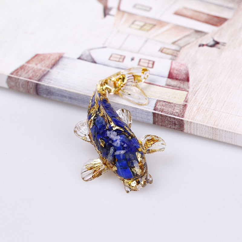 Pretty Koi Fish Ornaments Natural Crystal Decor