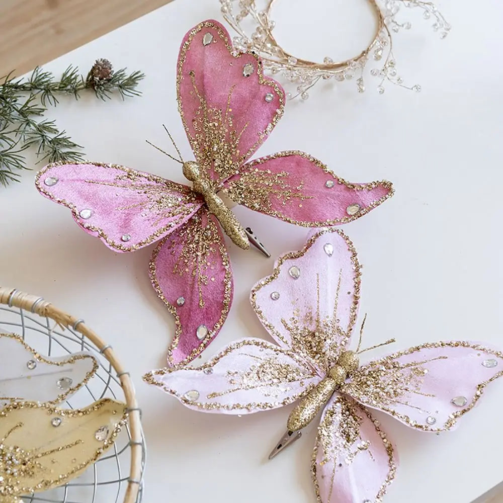 Large Glitter Butterflies Christmas Tree Decorations 25*21cm