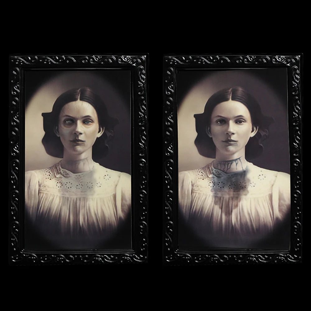 Horror Portraits Changing Face Ghost Halloween Decoration 3D Ghost Picture Frame