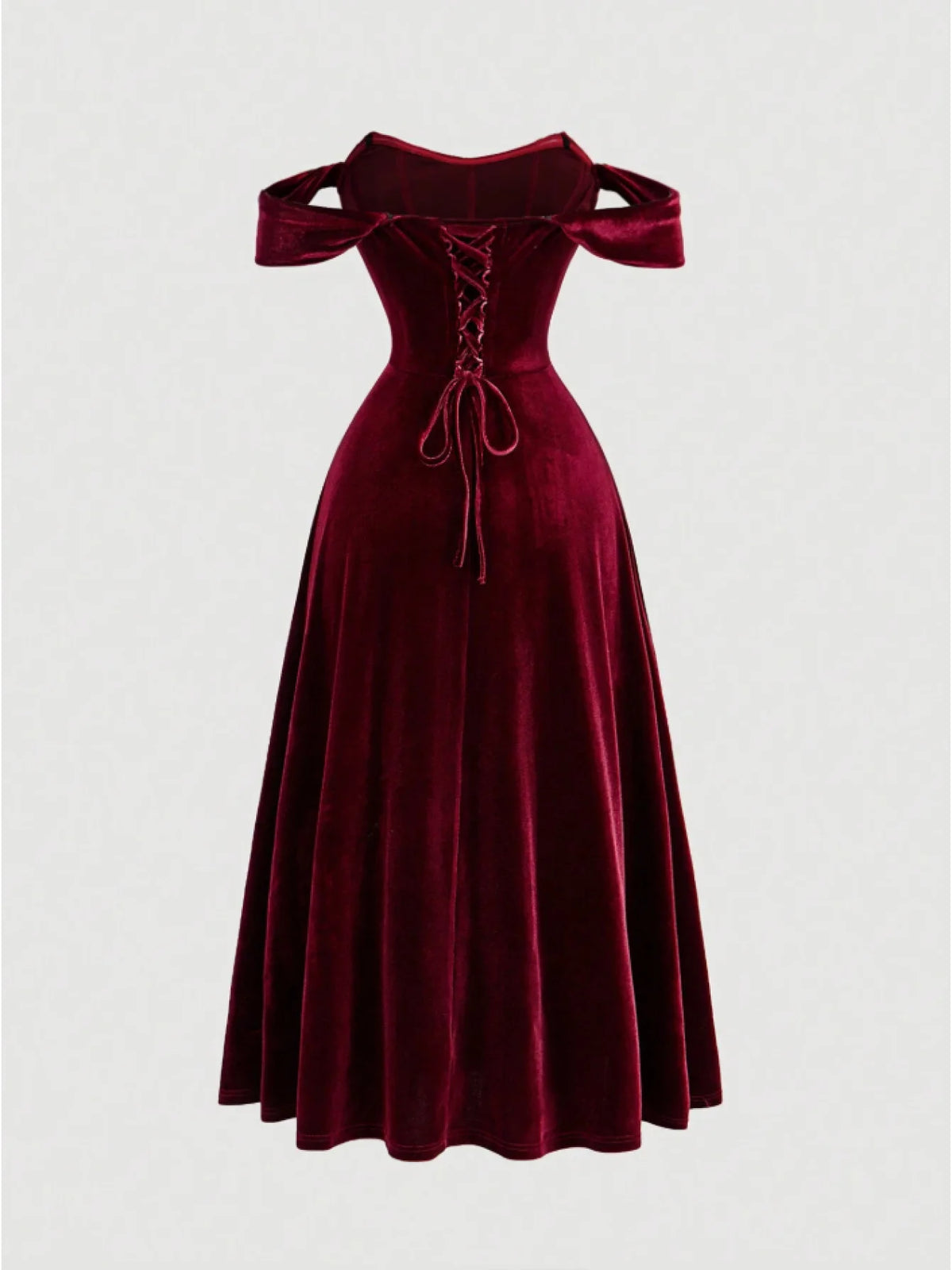 Va-Va Wine Red Velvet Dress