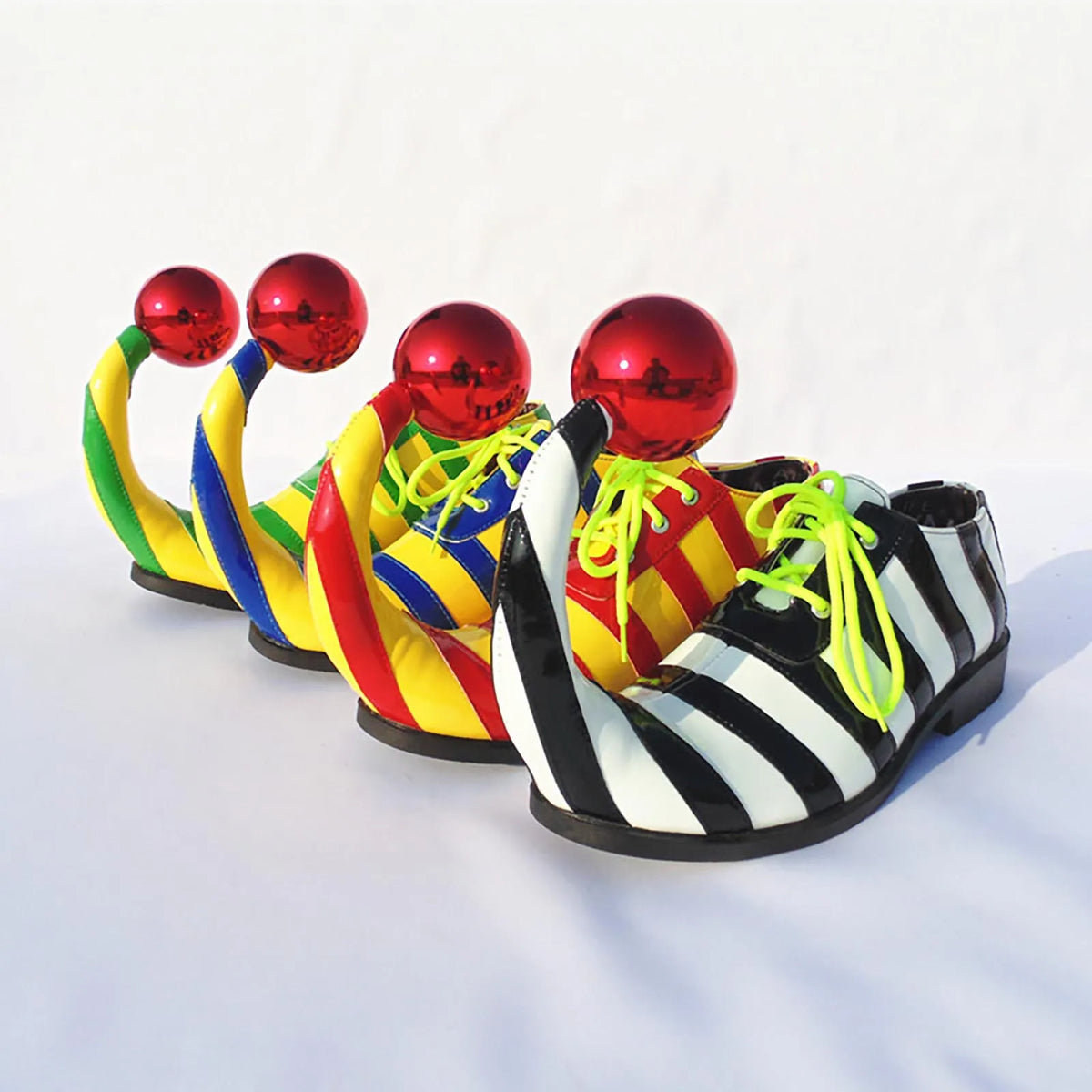 Adults Clown Shoes with Red Balls Circus Cosplay Performance Costume Accessories