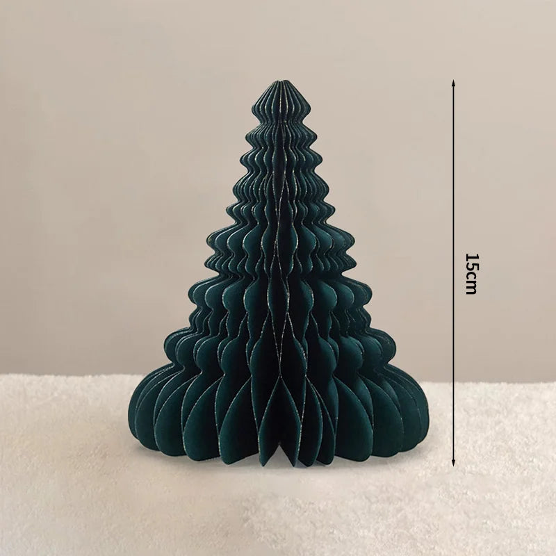 Christmas Paper Honeycomb Decorations Ball Folding Christmas Tree Table 3D Ornaments