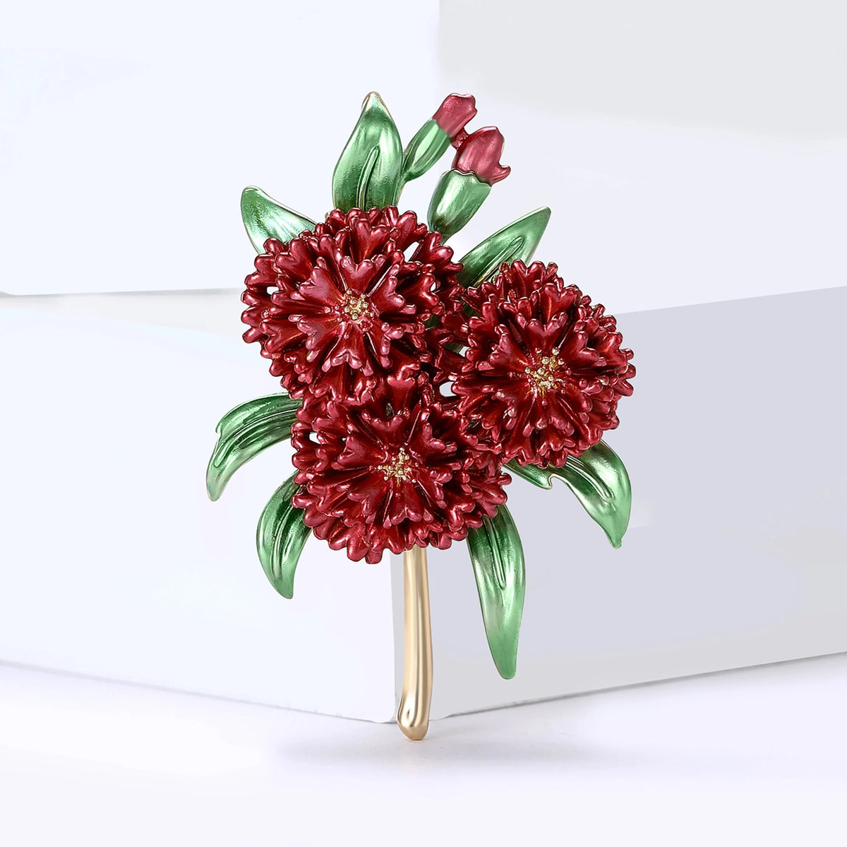Enamel Hydrangea Brooches