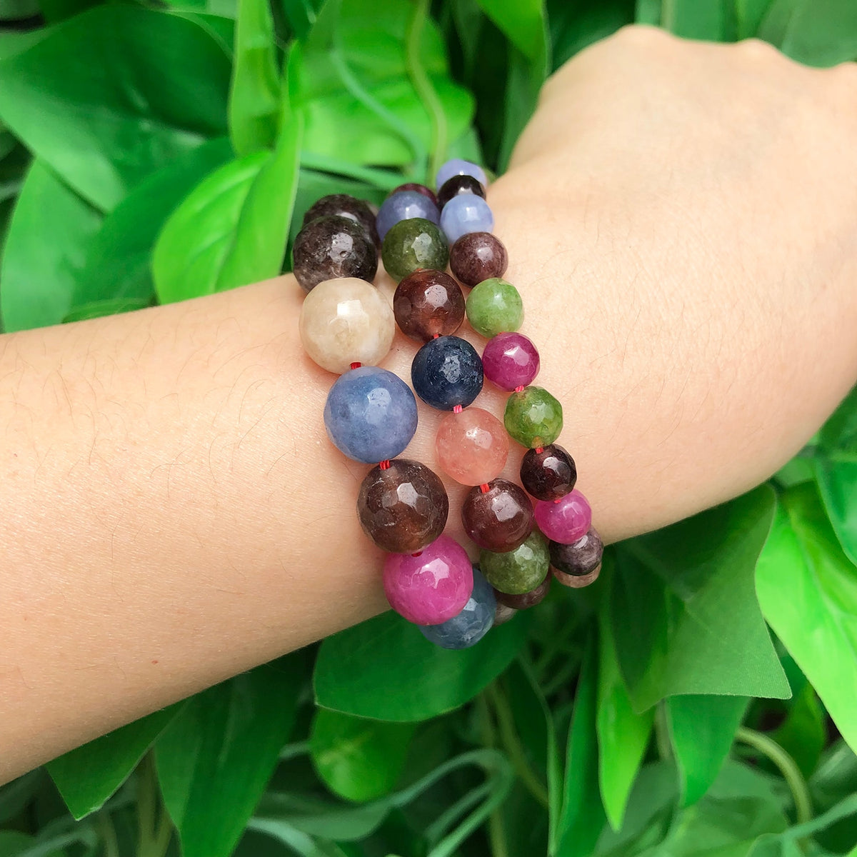 Tourmaline Natural Stone Faceted Beads Round Beads DIY Jewellery Making