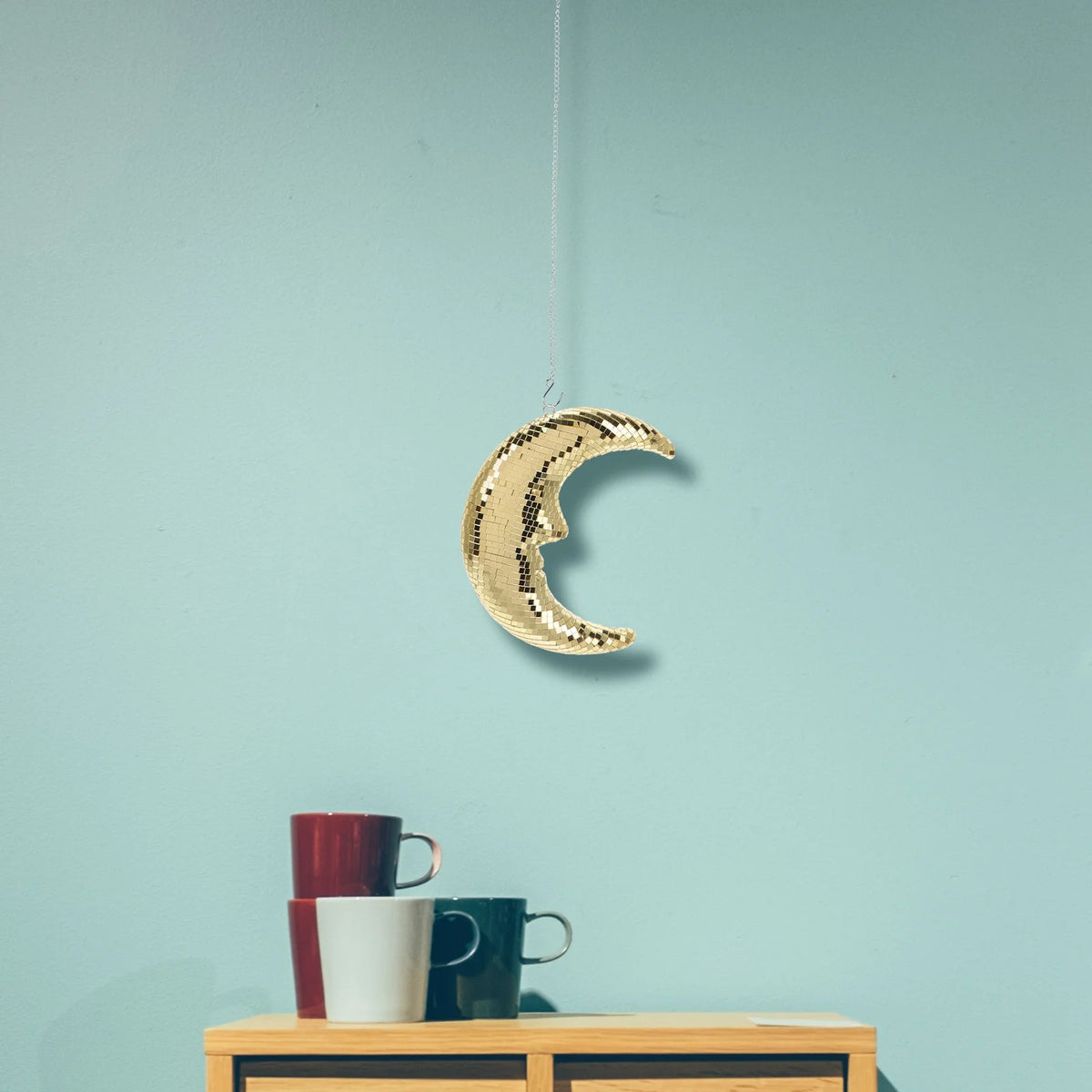 Disco Moon Face Hanging Decor Mirror Ball