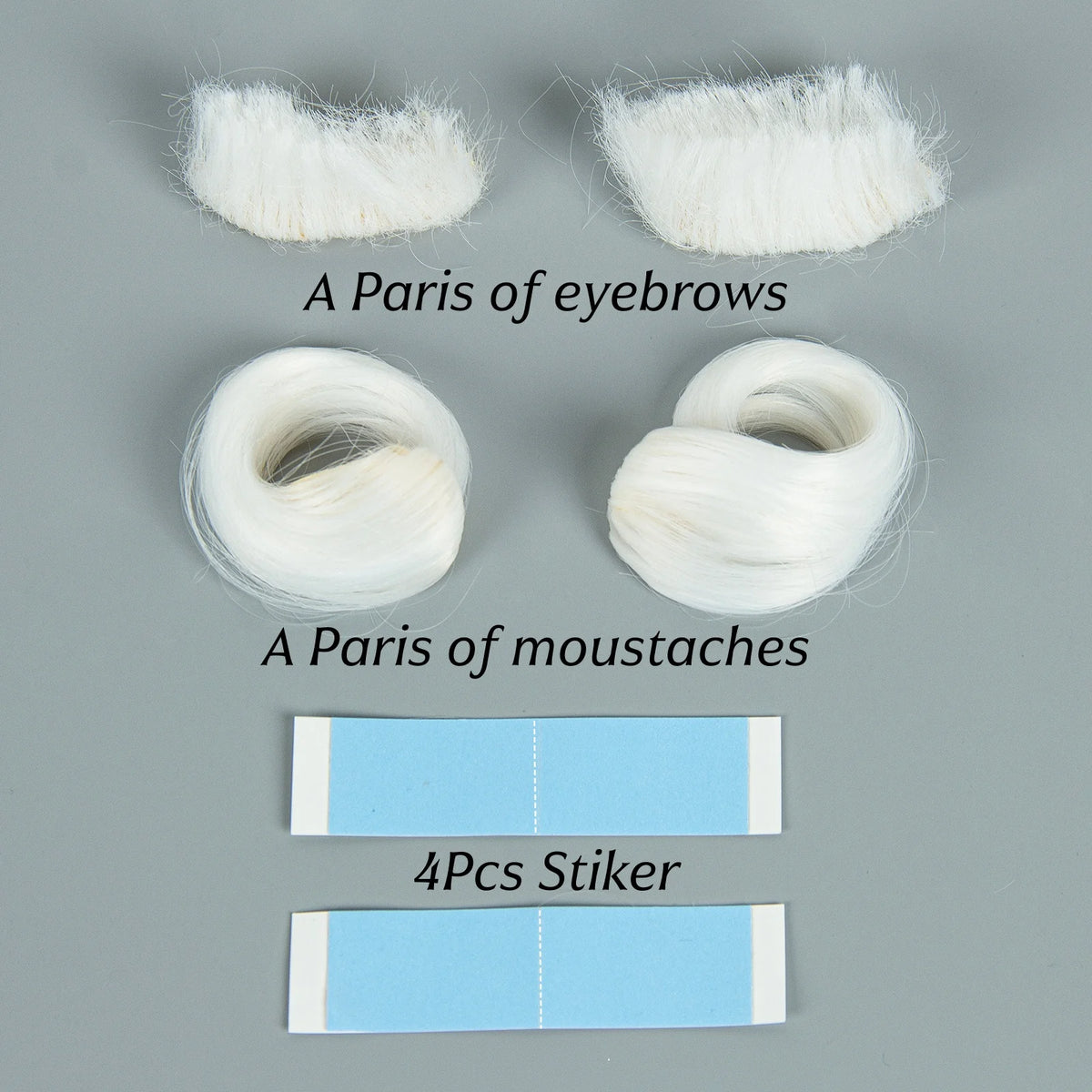 Wizard Santa Claus Long Curly Beard Wigs,Eyebrows Moustache Synthetic Wig Costume Old Men