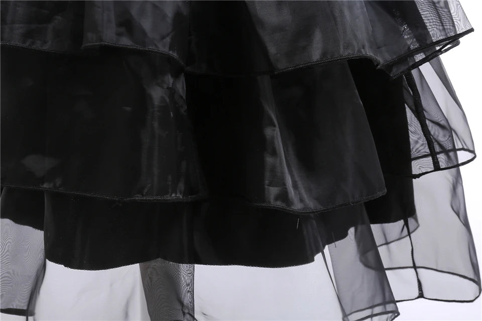 Wednesday Addams Cosplay Costume Girls Black Gothic Dress Sets