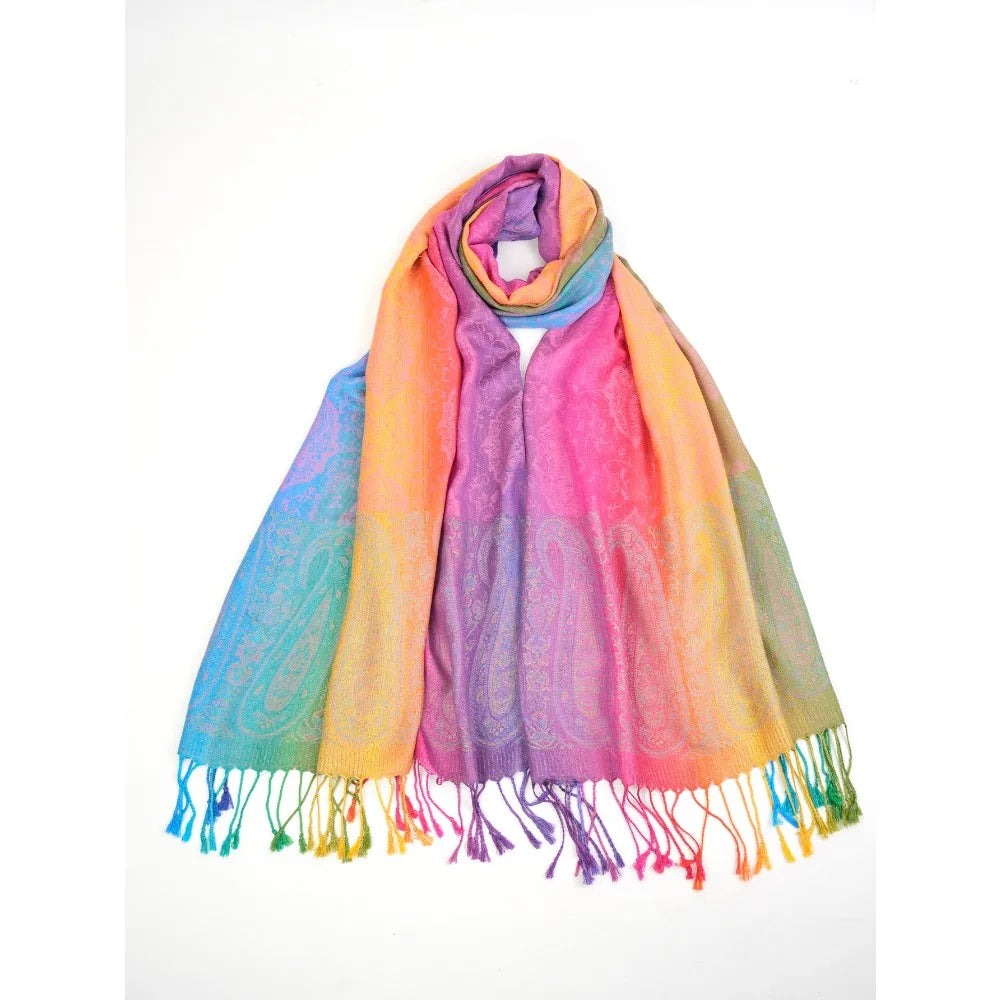 Rainbow Pashmina Scarfs Large Soft Warm Shawl Wrap