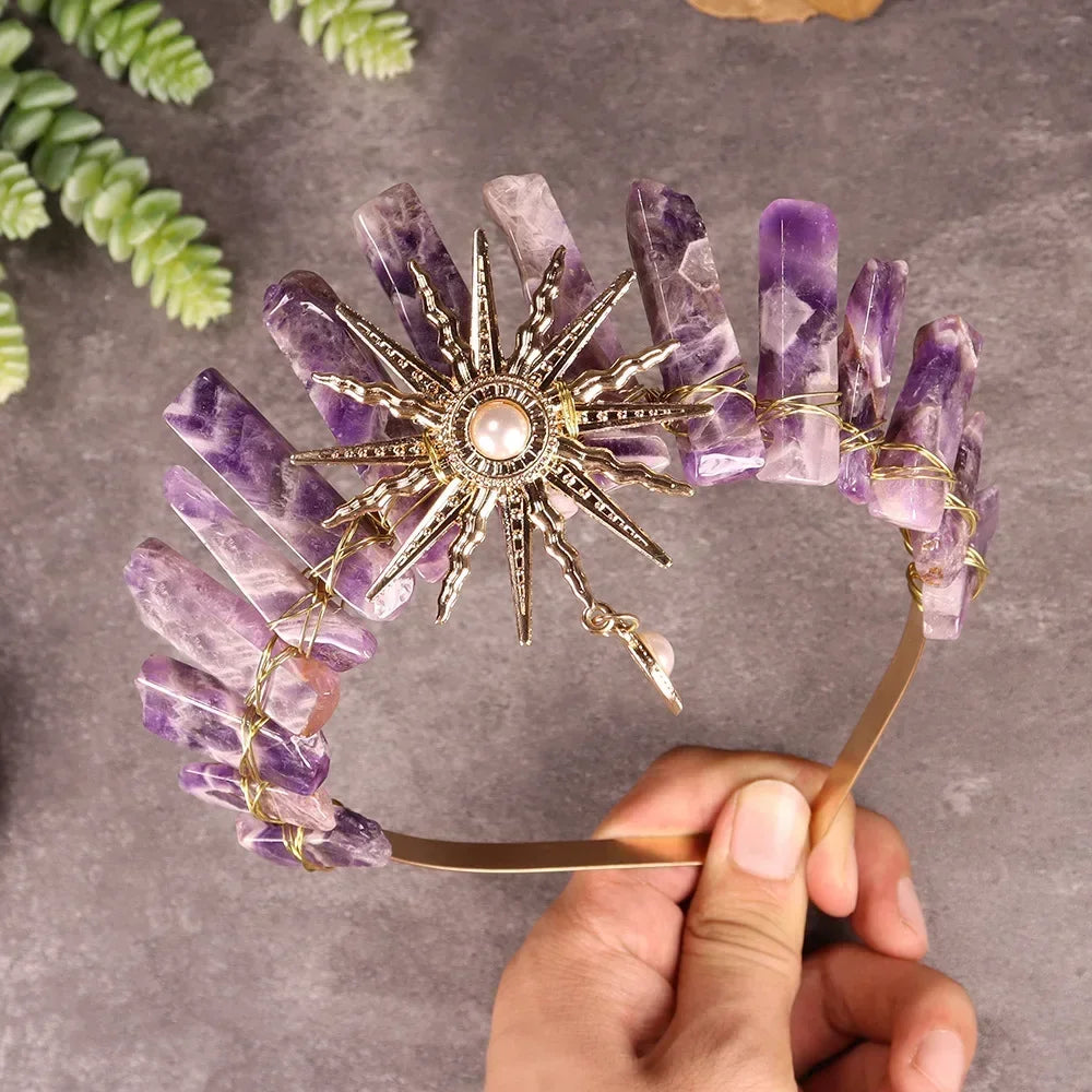 The Sun Goddess Raw Crystal Crown