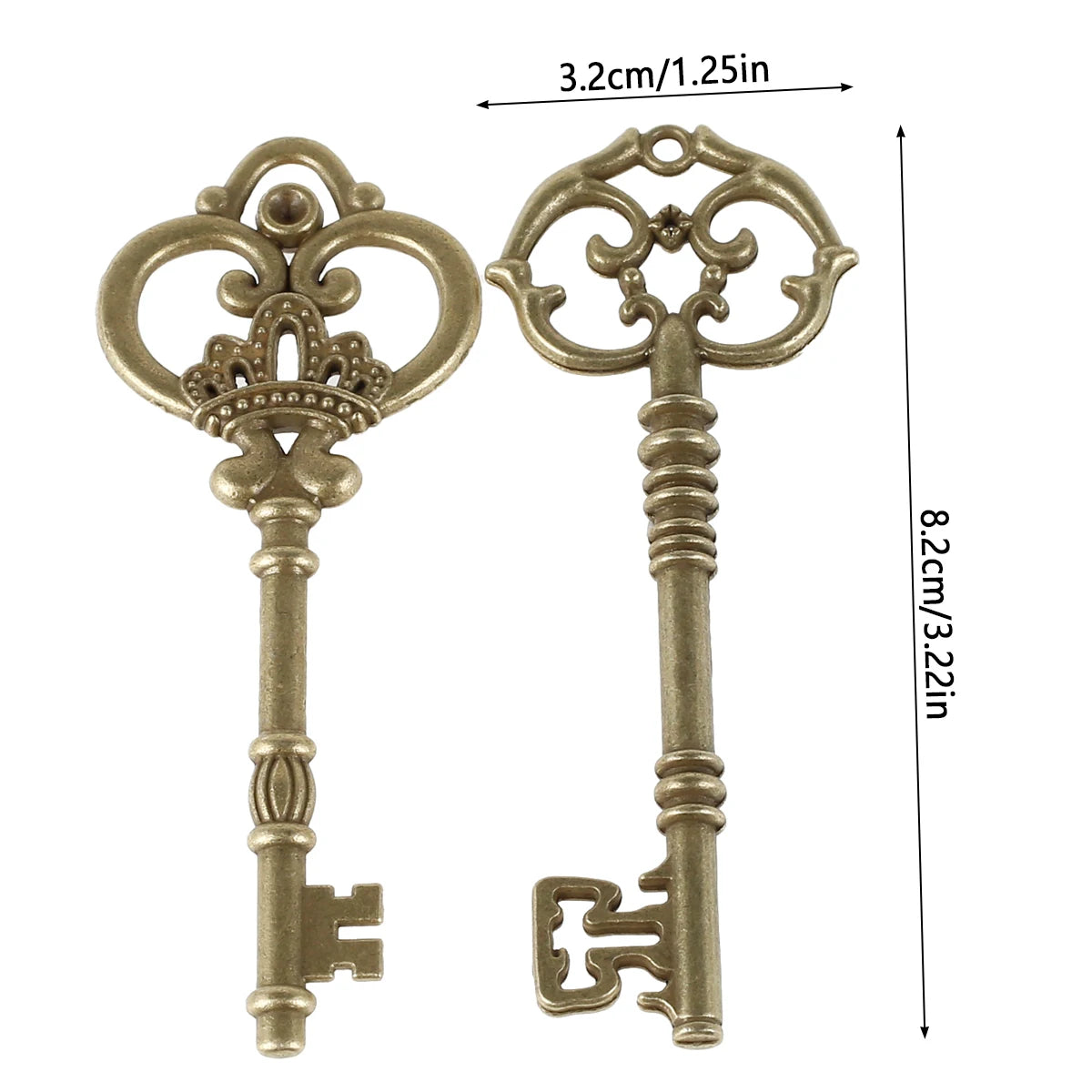 Twenty Large Skeleton Keys Antique Bronze Vintage Key Charms DIY Handmade Craft