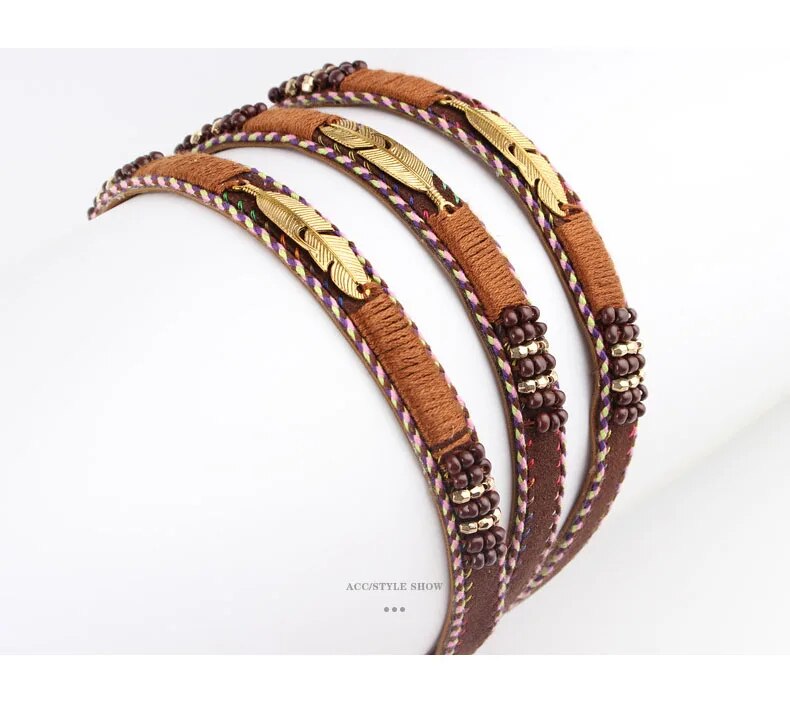 Golden Feather Hat Bands Hand-Wound Hat Belt