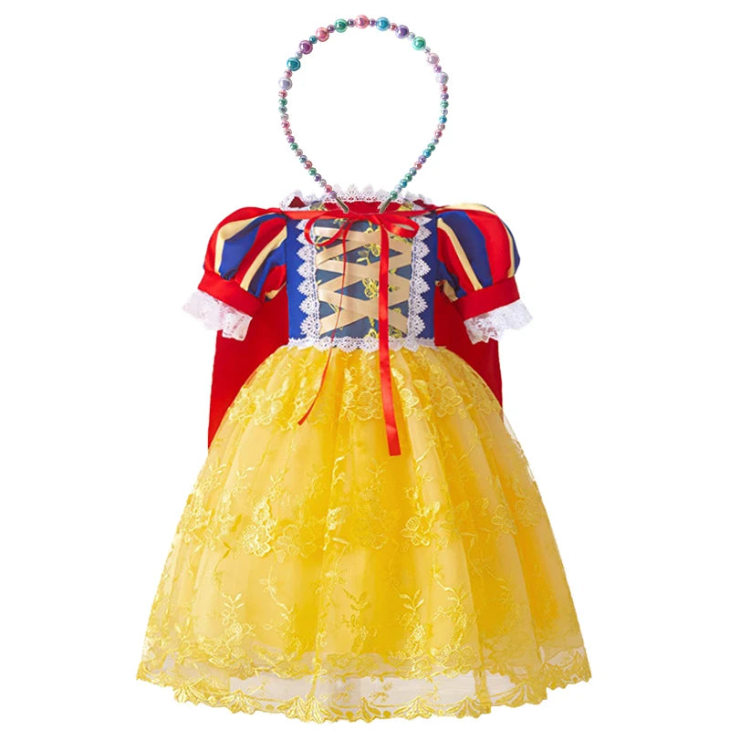 Toddler Princess Alice Belle Jasmine Mermaid Dress Baby Halloween Cosplay Costume