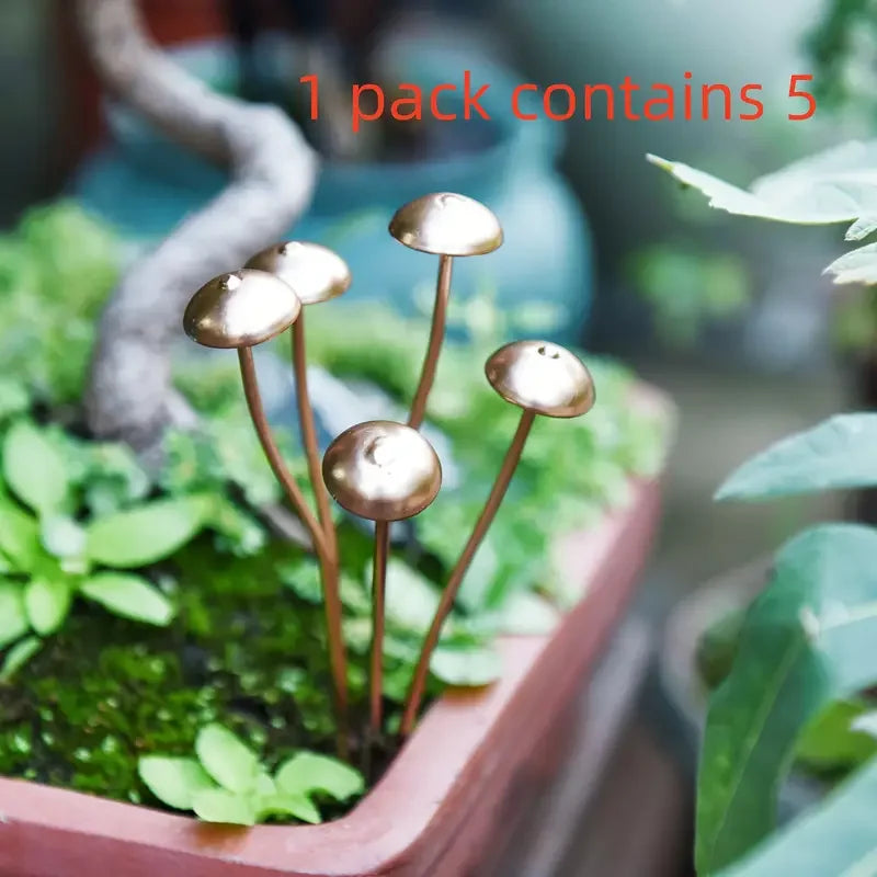 Mini Metal Mushrooms Decorative Garden Stakes