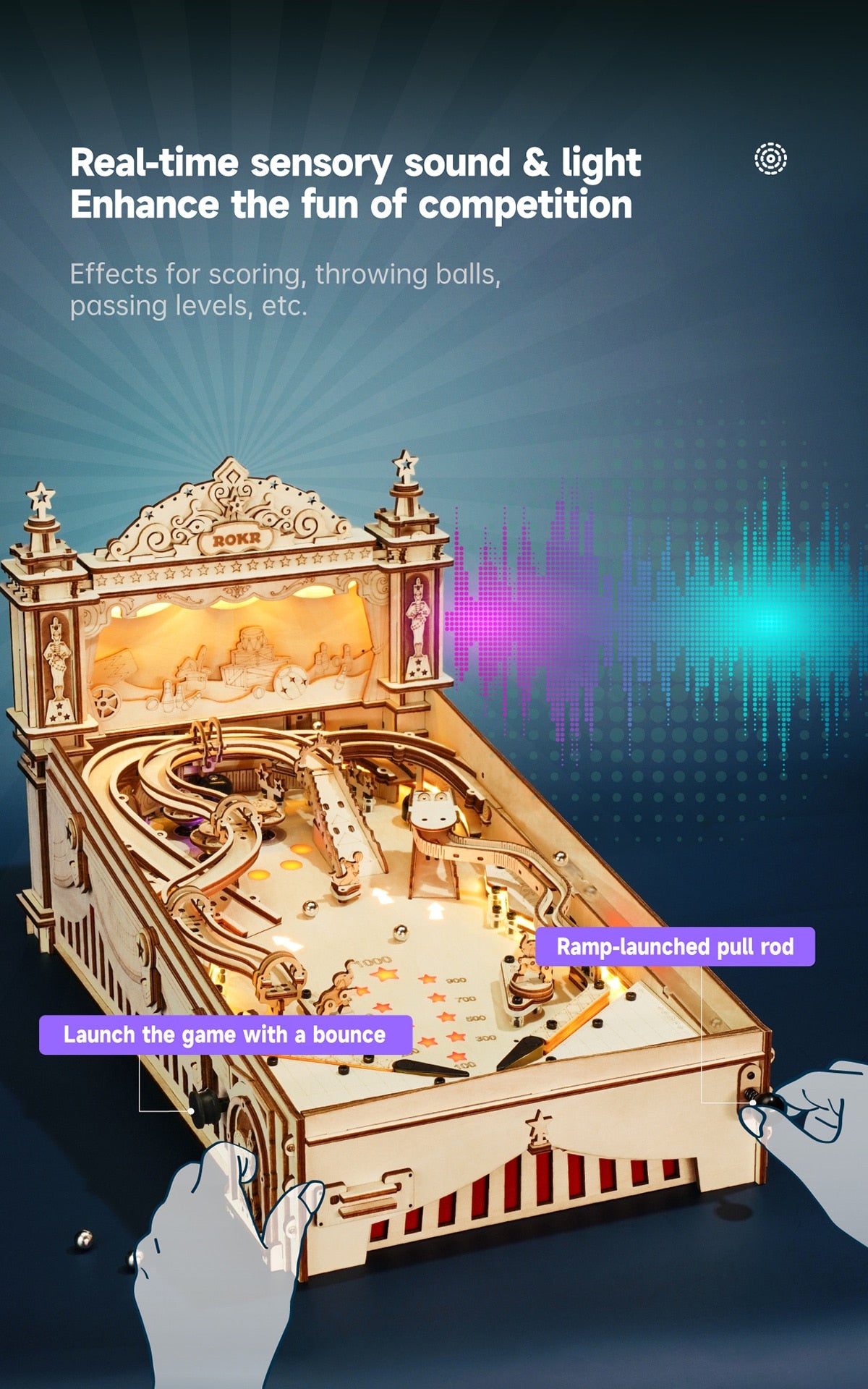 Pinball Machine DIY Wooden Model Kit