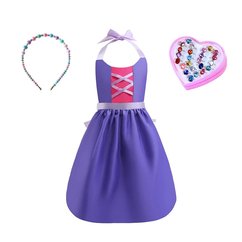 Mother Daughter Matching Clothing Apron Dresses Women Girls Halloween Cosplay Children Princess Coveralls