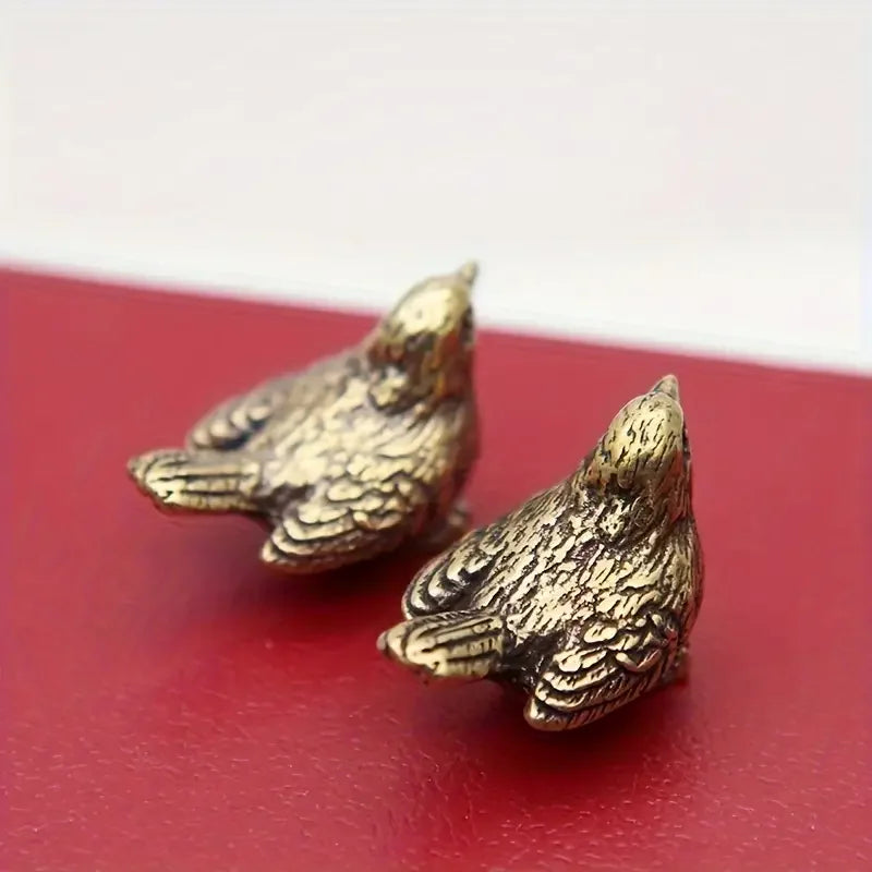 Mini Brass Sparrow Figurine Tea Pet